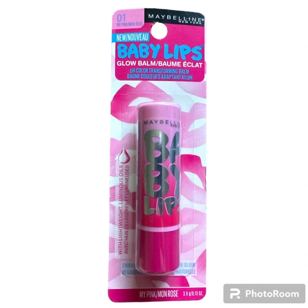 NWT- Maybelline Baby Lips Glow Balm #1 My Pink/Rose pH color Transforming Balm